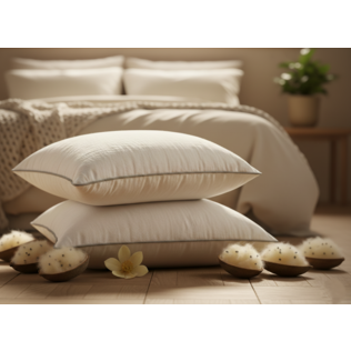 Cuscino in Kapok 100% Naturale | Alto 15 cm, Fodera in Cotone